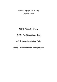 아동 VSIM 10 Charlie Snow 1,2,4,5단계 보고서 pre-simulation quiz , Post-Simulation Quiz, 초기사정, 간호진단, 교육