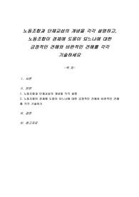 노동조합과 단체교섭의 개념을 각각 설명하고, 노동조합이 경제에 도움이 되느냐에 대한 긍정적인 견해와 비판적인 견해를 각각 기술하세요