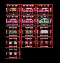 건축설계,캐드도면-주상복합아파트 각층평면도 (지하5층에서지상27층까지)