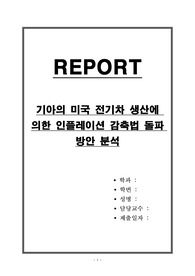 기아의 미국 전기차 생산에 의한 인플레이션 감축법 돌파 방안 분석