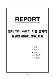 달러 가치 하락이 의한 금가격 상승에 미치는 영향 분석