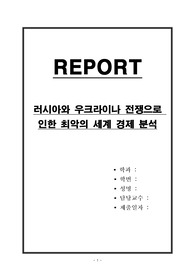러시아와 우크라이나 전쟁으로 인한 최악의 세계 경제 분석
