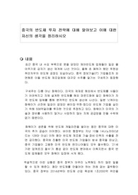 중국의 반도체 투자 전략에 대해 알아보고 이에 대한 자신의 생각을 정리하시오
