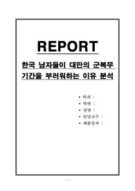 한국 남자들이 대만의 군복무 기간을 부러워하는 이유 분석