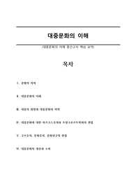 대중문화의 이해 중간고사 핵심 요약본 A+