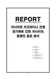 러시아와 우크라이나 전쟁 장기화로 인한 러시아의 동맹국 동원 분석