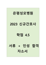 학점 4.47 합격인증o 2023년도 신규간호사 은평성모병원 서류 + 인성검사 합격 자기소개서