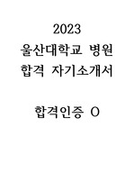 2023 울산대학교병원 합격 자기소개서