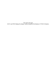 ODA and Law KOICA and WHO Helping Developing Countries during the Post-Pandemic (COVID-19) Situation