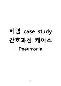 A+ 성인 폐렴 case study 케이스 스터디 (문헌고찰O, 간호과정 2개)