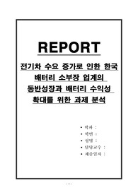 전기차 수요 증가로 인한 한국 배터리 소부장 업계의 동반성장과 배터리 수익성 확대를 위한 과제 분석