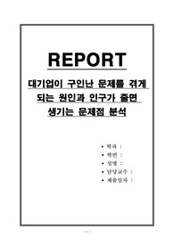 대기업이 구인난 문제를 겪게 되는 원인과 인구가 줄면 생기는 문제점 분석