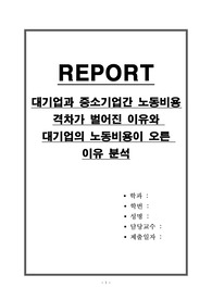 대기업과 중소기업간 노동비용 격차가 벌어진 이유와 대기업의 노동비용이 오른 이유 분석