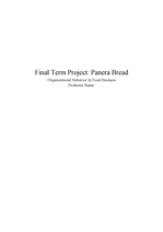 파네라 브레드 (Panera Bread) 기업 분석 및 소비자 조사
