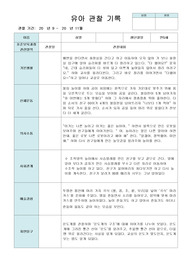 평가제 통과 어린이집  만5세 20명 / 9월 ~11월 / 관찰일지