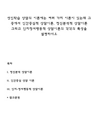 성인학습 상담의 이론에는 여러 가지 이론이 있는데 그 중에서 인간중심적 상담이론, 정신분석적 상담이론 그리고 인지정서행동적 상담이론의 각각의 특성을 설명하시오