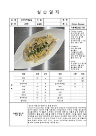 Chicken fricassee &amp; Cabbage coleslaw 브런치카페메뉴 실습일지