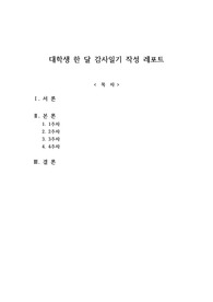 대학생이 4주간 작성한 감사 일기 레포트 입니다.