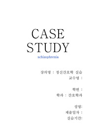 조현병 케이스 간호과정