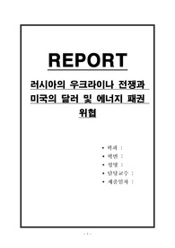 러시아의 우크라이나 전쟁과 미국의 달러 및 에너지 패권 위협
