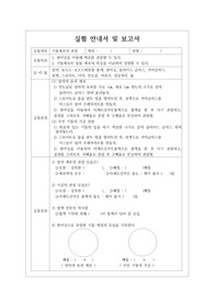 생물 실험 안내서 및 보고서 예시입니다.