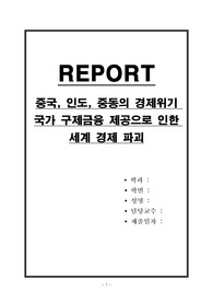 중국, 인도, 중동의 경제위기 국가 구제금융 제공으로 인한 세계 경제 파괴