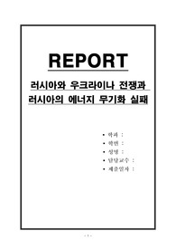 러시아와 우크라이나 전쟁과 러시아의 에너지 무기화 실패