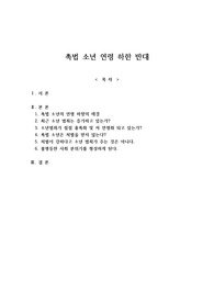 레포트-촉법소년 연령 하향 반대