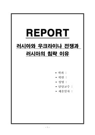 러시아와 우크라이나 전쟁과 러시아의 침략 이유