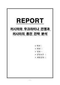 러시아와 우크라이나 전쟁과 러시아의 종전 전략 분석