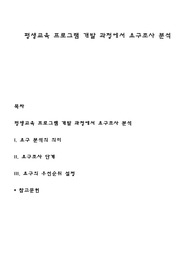 평생교육 프로그램 개발 과정에서 요구조사 분석