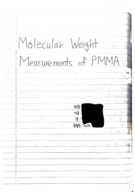 [고분자합성실험] 2주차 Molecular Weight Measurements of PMMA 예비보고서
