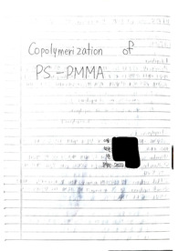 [고분자합성실험] 4주차 Copolymerization of PS-PMMA 예비보고서
