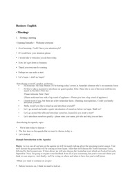Business English - Meetings