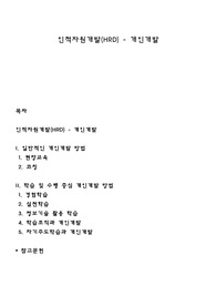 인적자원개발(HRD) - 개인개발