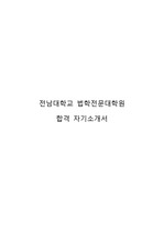 전남대학교 법학전문대학원 최초합 자기소개서