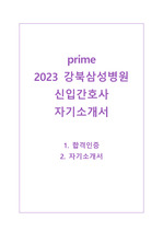 prime 2023 강북삼성병원 신규간호사 자기소개서 (합격인증) 지자무도 합격했습니다.