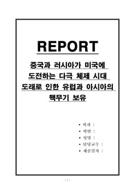 중국과 러시아가 미국에 도전하는 다극 체제 시대 도래로 인한 유럽과 아시아의