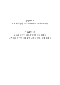 [성인간호]뇌내출혈 질환보고서, 간호과정(피부통합성장애의 위험성, 비효율적 뇌조직 관류 장애 위험성) 간호과정 2개