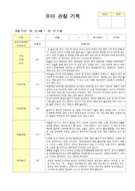 만5세  관찰일지 9월~11월 영역별 관찰 2회씩 작성
