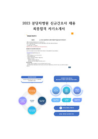 2023 분당차병원 신규간호사 최종합격 자기소개서 (합격인증 O)