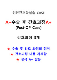 수술 후 간호 간호과정 3개 (모든 수술 환자 적용가능) A+++
