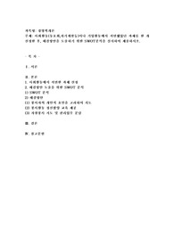 사회활동(동호회,자기계발등)이나 기업활동에서 직면했었던 과제를 한 개 선정한 후, 해결방안을 도출하기 위한 SWOT분석을