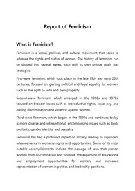 페미니즘에 대한 영문 리포트 (A+과제)
