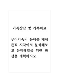 가족상담및가족치료_우리가족의 문제를 체계론적 시각에서 분석해보고 문제해결을 위한 과정을 계획하시오.