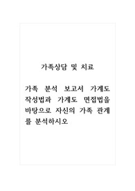 가족상담및치료_가족 분석 보고서 가계도 작성법과 가계도 면접법을 바탕으로 자신의 가족 관계를 분석하시오