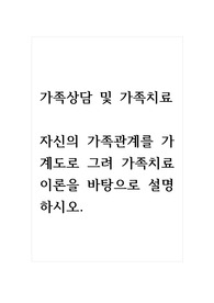 가족상담및가족치료_자신의 가족관계를 가계도로 그려 가족치료이론을 바탕으로 설명하시오.