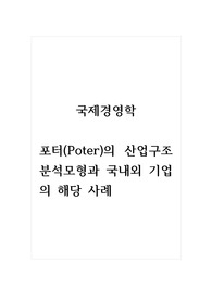 국제경영학_포터(Poter)의 산업구조 분석모형과 국내외 기업의 해당 사례