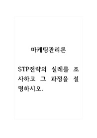 마케팅관리론_STP전략의 실례를 조사하고 그 과정을 설명하시오.