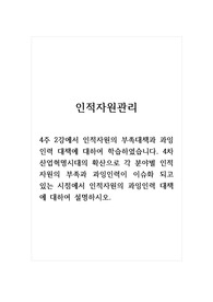 인적자원관리_4주 2강에서 인적자원의 부족대책과 과잉인력 대책에 대하여 학습하였습니다. 4차 산업혁명시대의 확산으로 각 분야별 인적자원의 부족과 과잉인력이 이슈화 되고 있는 시점에서 인적자원의 과잉인력 대책에 대하여 설명하시오.